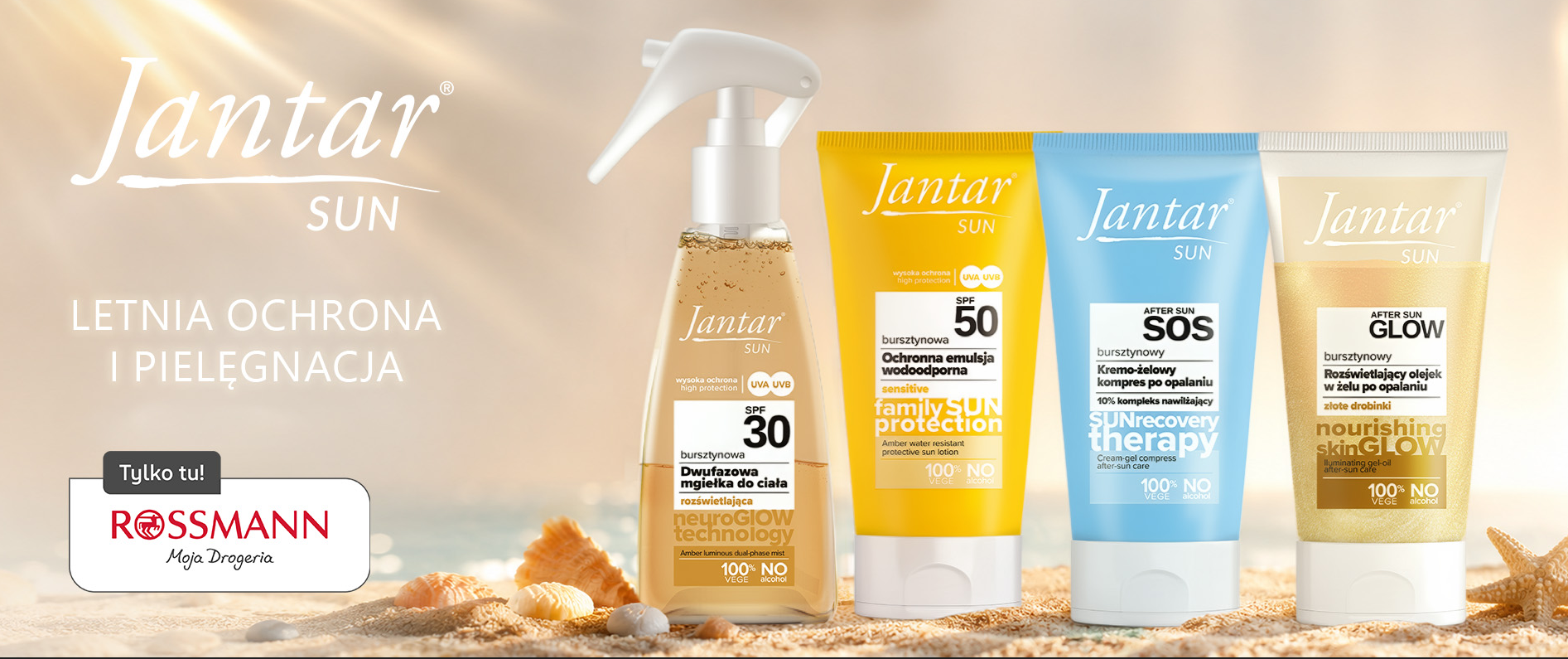Jantar® SUN – te 4 kosmetyki znajdziesz tylko w Rossmannie!